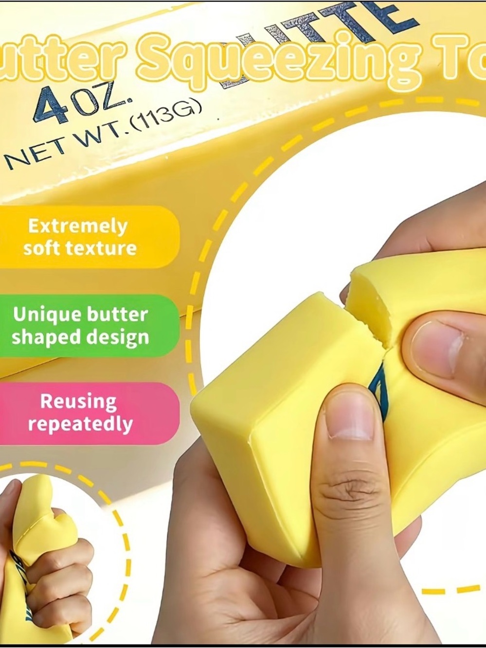 3 Pack Butter Stick Squishy Toy Realistic Slow Rising Stress Relief Squeeze Toy⁠ - Picture 6 of 11